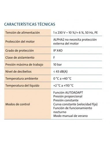 Bomba De Circulación Electrónica Grundfos ALPHA2 25-80 130 4 Bomba De Circulación Electrónica Grundfos ALPHA2 25-80 130 - Imagen 2