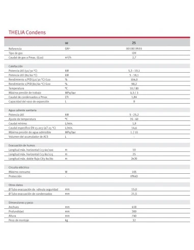 Caldera De Gas Saunier Duval Thelia Condens 25 -A (H-ES) 6 Caldera De Gas Saunier Duval Thelia Condens 25 -A (H-ES) - Imagen 4