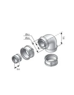 Codo 90º 60/100mm Slim Saunier Duval