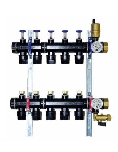 Colector Plástico Modular Eco CABEL Con Caudalímetros 5 Vías 1” 3 Colector Plástico Modular Eco CABEL Con Caudalímetros 5 Vías 1”