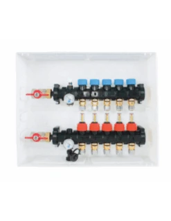 Colector Plástico Plus CABEL Con Caudalímetros 3 Vías 1” Con Caja De Plástico