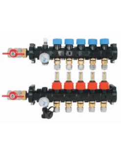 Colector Plus Plástico Premontado Suelo Radiante CABEL Con Caudalímetros 11 Vías 1”