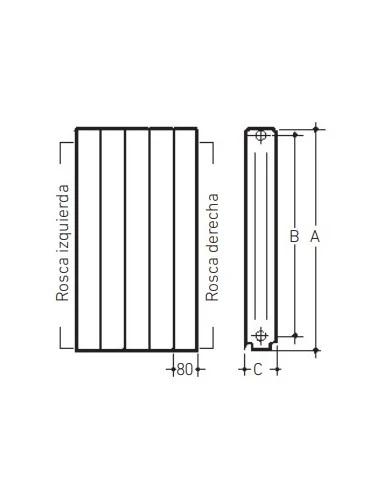 Radiador De Aluminio Baxi Astral 60 De 5 Elementos 6 Radiador De Aluminio Baxi Astral 60 De 5 Elementos - Imagen 4