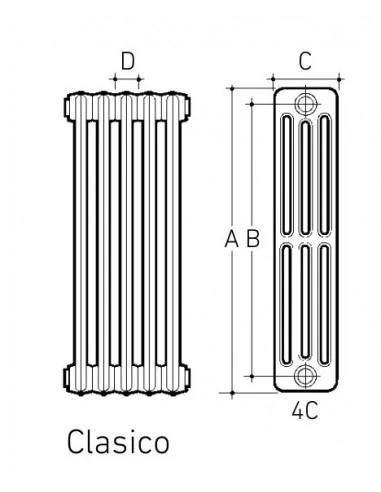 Radiador De Hierro Fundido Baxi CLASICO N61-4 5 Radiador De Hierro Fundido Baxi CLASICO N61-4 - Imagen 3