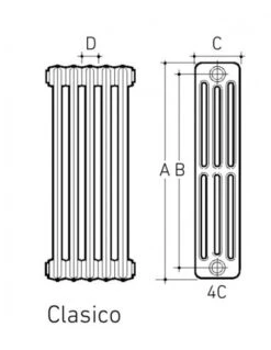 Radiador De Hierro Fundido Baxi CLASICO N95-4 -GASFRIOCALOR Ventas radiador de hierro fundido baxi clasico n95 4 2