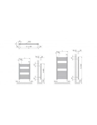 Radiador Toallero De Acero Cicsa ZETA X 1120x550 Blanco 4 Radiador Toallero De Acero Cicsa ZETA X 1120x550 Blanco - Imagen 2