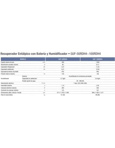 Recuperador Entálpico Con Batería Mitsubishi GUF-50RDH4 4 Recuperador Entálpico Con Batería Mitsubishi GUF-50RDH4 - Imagen 2