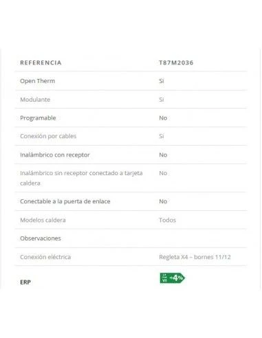 Honeywell Termostato De Ambiente Digital OpenTherm T87M2036 5 Honeywell Termostato De Ambiente Digital OpenTherm T87M2036 - Imagen 3